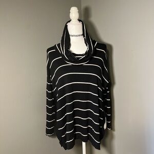 Striped Sweater Soft Sweater Black and White Striped Lou Grey Top